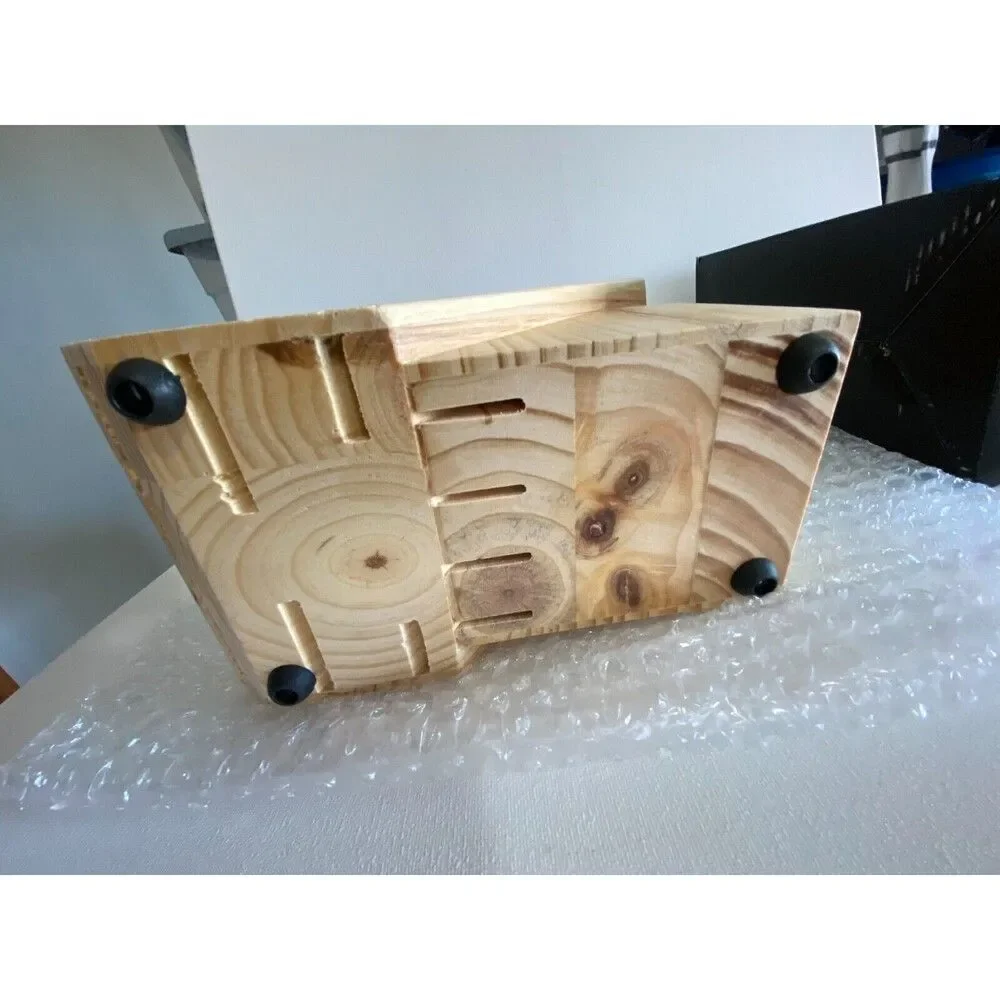 BASQUE Platinum Series Solid Natural Wood 10‎ Horizontal Slot Knife Block Only